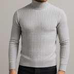 Maglione a Collo Alto Uomo | Maglione Invernale a Treccia Slim Fit | Pullover Casual Elegante Uomo