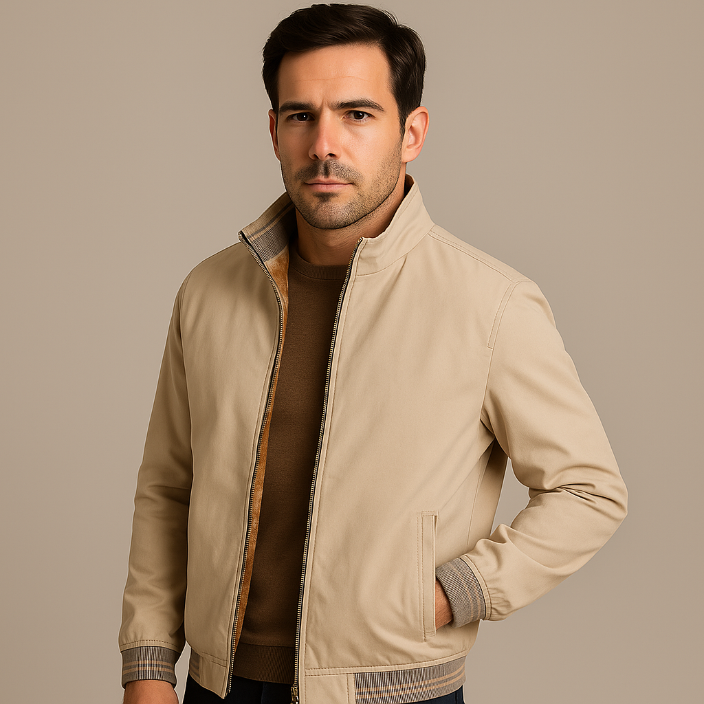 Giacca Casual da Uomo Invernale | Giacca Calda Foderata in Pile con Cerniera e Tasche | Cappotto Leggero Antivento Uomo