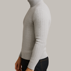 Maglione a Collo Alto Uomo | Maglione Invernale a Treccia Slim Fit | Pullover Casual Elegante Uomo