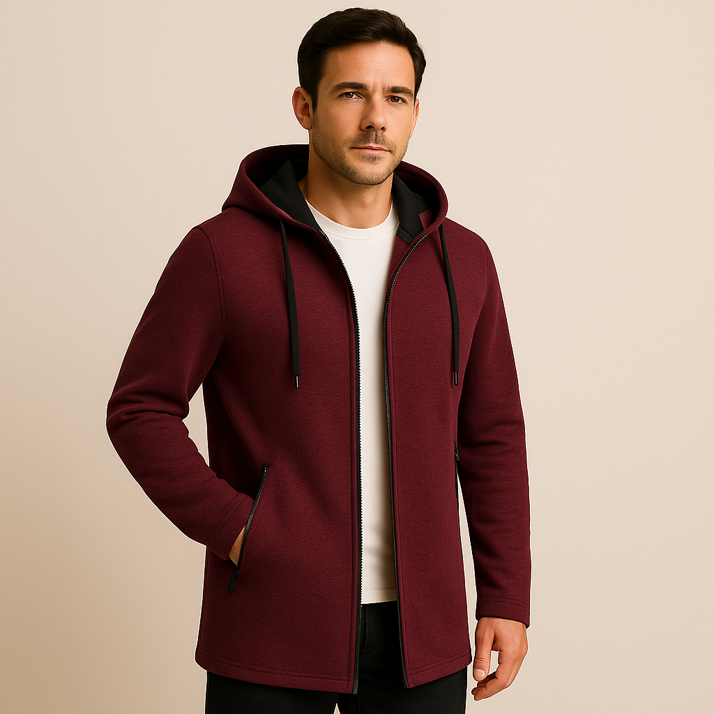 Giacca in Maglia con Cappuccio Uomo | Giacca Autunnale Invernale Casual con Cerniera