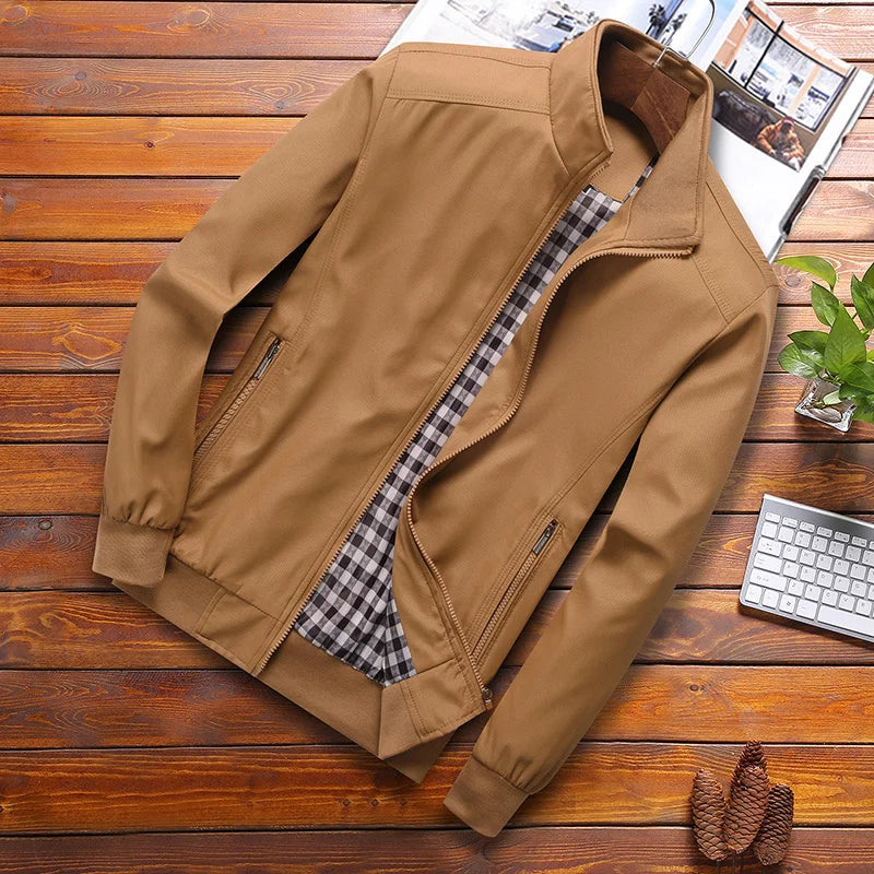 Giacca blu con zip e cappuccio | Giacca casual autunno inverno uomo