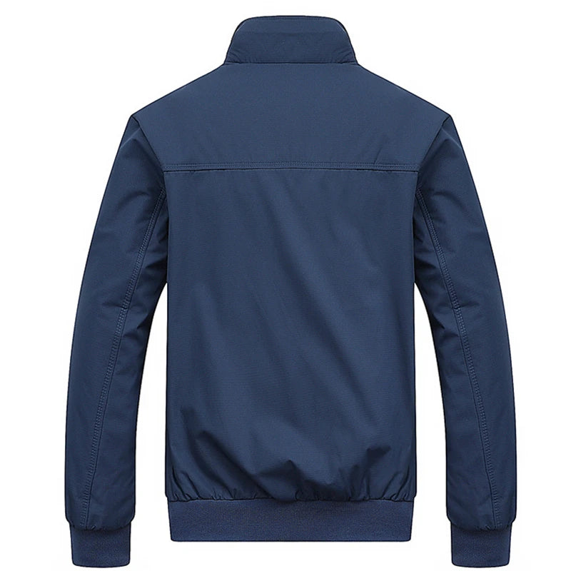 Giacca blu con zip e cappuccio | Giacca casual autunno inverno uomo