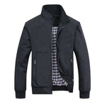 Giacca blu con zip e cappuccio | Giacca casual autunno inverno uomo