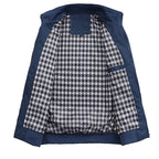 Giacca blu con zip e cappuccio | Giacca casual autunno inverno uomo