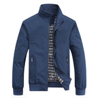 Giacca blu con zip e cappuccio | Giacca casual autunno inverno uomo
