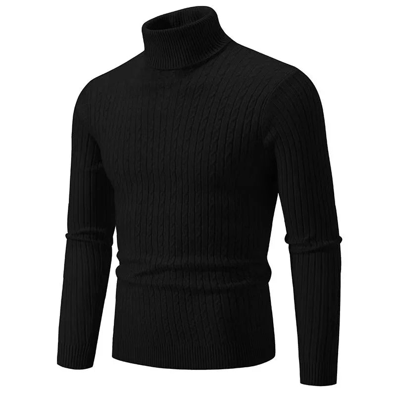 Maglione a Collo Alto Uomo | Maglione Invernale a Treccia Slim Fit | Pullover Casual Elegante Uomo