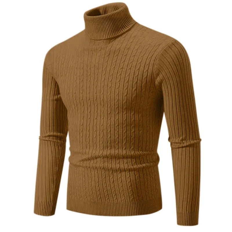 Maglione a Collo Alto Uomo | Maglione Invernale a Treccia Slim Fit | Pullover Casual Elegante Uomo