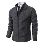 Cardigan Uomo con Cerniera | Maglione Invernale Collo Alto in Cotone | Stile Casual Elegante