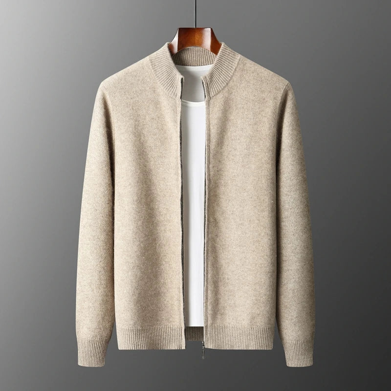 Cardigan Uomo Elegante con Zip | Maglia Invernale in Lana Morbida | Stile Casual Chic – Matteo