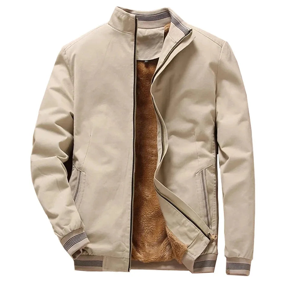 Giacca Casual da Uomo Invernale | Giacca Calda Foderata in Pile con Cerniera e Tasche | Cappotto Leggero Antivento Uomo