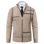 Cardigan Uomo Invernale con Cerniera | Maglia a Collo Alto in Maglia Morbida | Stile Casual Elegante | Colore Grigio | Davide
