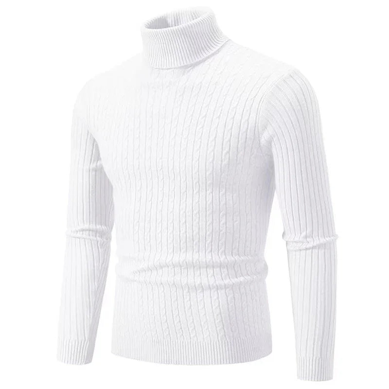 Maglione a Collo Alto Uomo | Maglione Invernale a Treccia Slim Fit | Pullover Casual Elegante Uomo