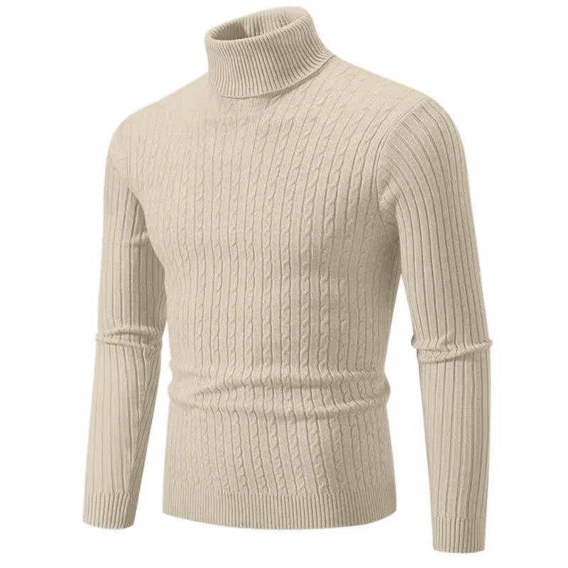 Maglione a Collo Alto Uomo | Maglione Invernale a Treccia Slim Fit | Pullover Casual Elegante Uomo