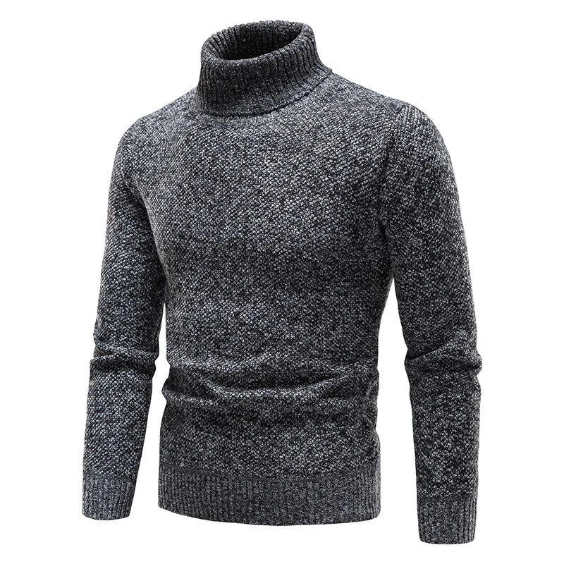 Maglione Dolcevita Uomo Invernale | Pullover Slim Fit In Pile Morbido Vintage | Maglione Elasticizzato Marrone Uomo
