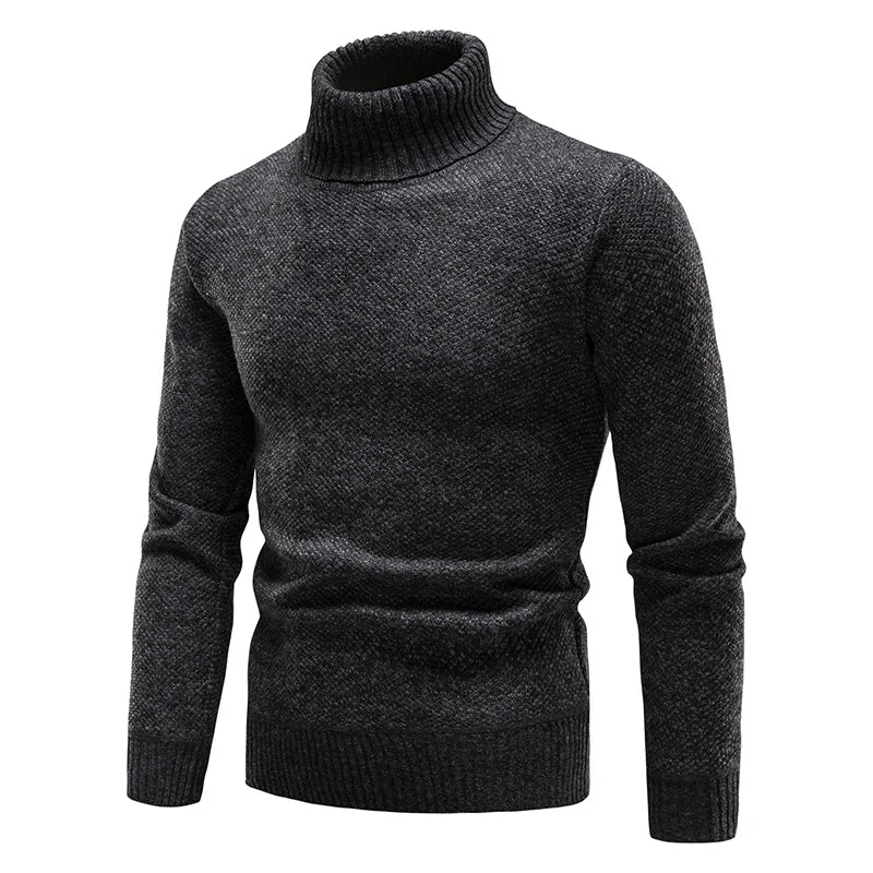 Maglione Dolcevita Uomo Invernale | Pullover Slim Fit In Pile Morbido Vintage | Maglione Elasticizzato Marrone Uomo