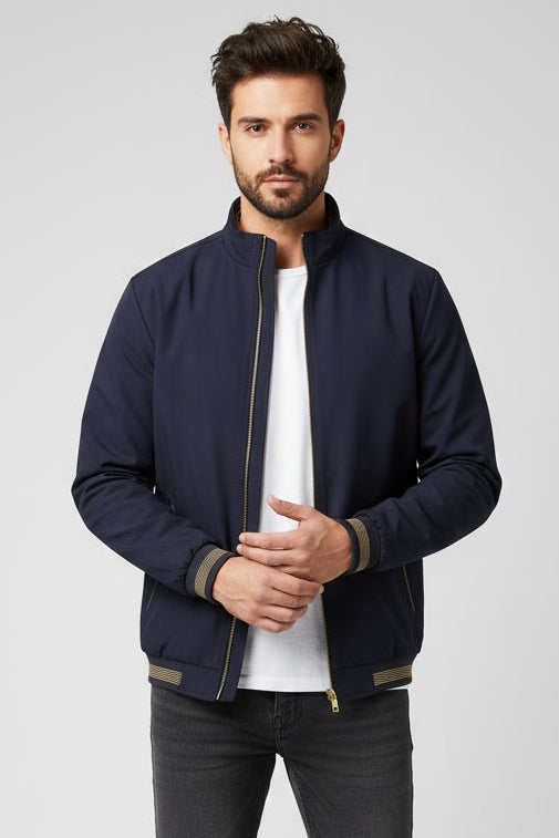 Giacca Casual da Uomo Invernale | Giacca Calda Foderata in Pile con Cerniera e Tasche | Cappotto Leggero Antivento Uomo