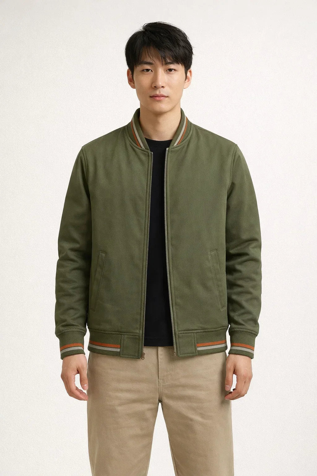 Giacca Bomber Uomo | Zip Integrale e Polsini a Coste