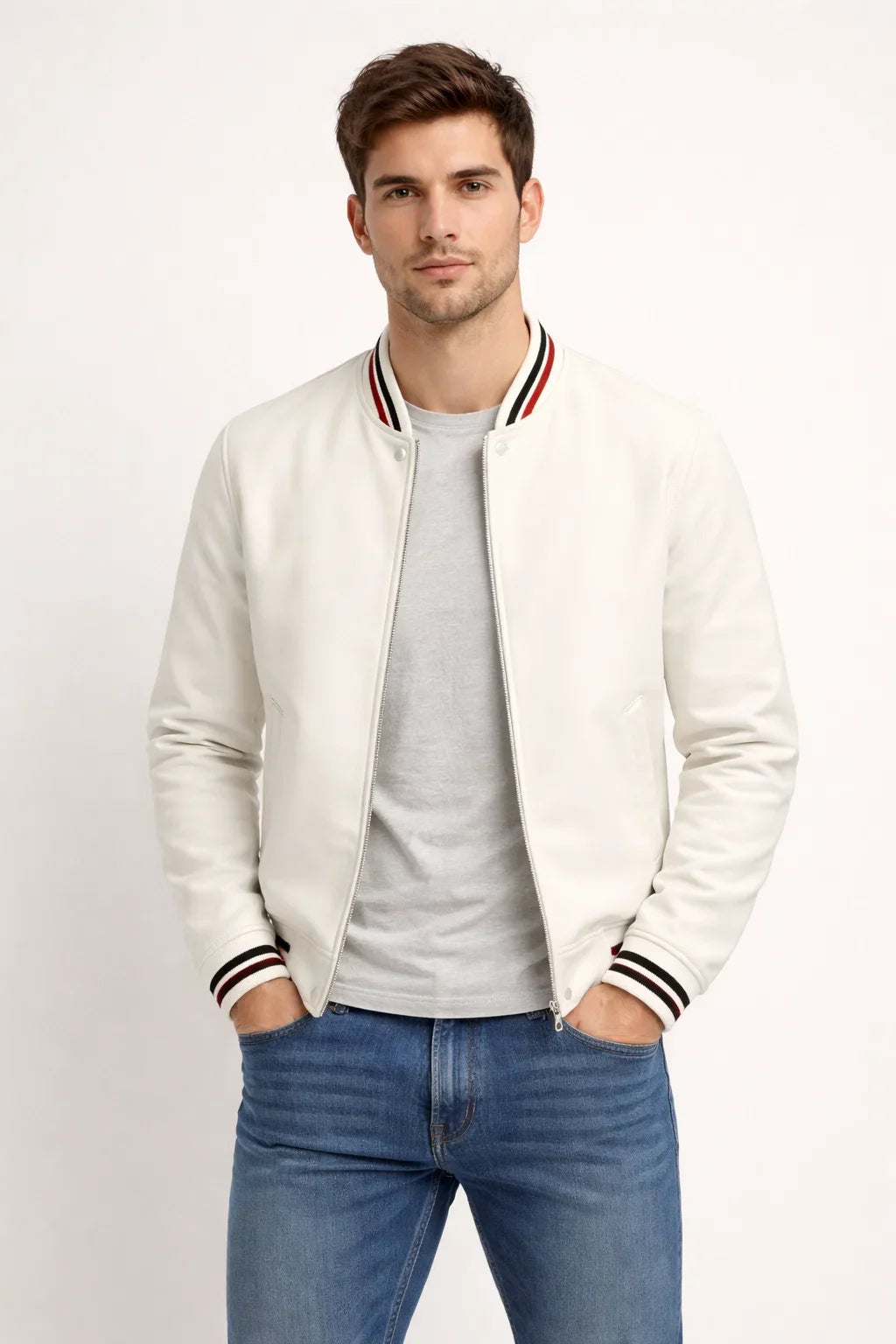 Giacca Bomber Uomo | Zip Integrale e Polsini a Coste