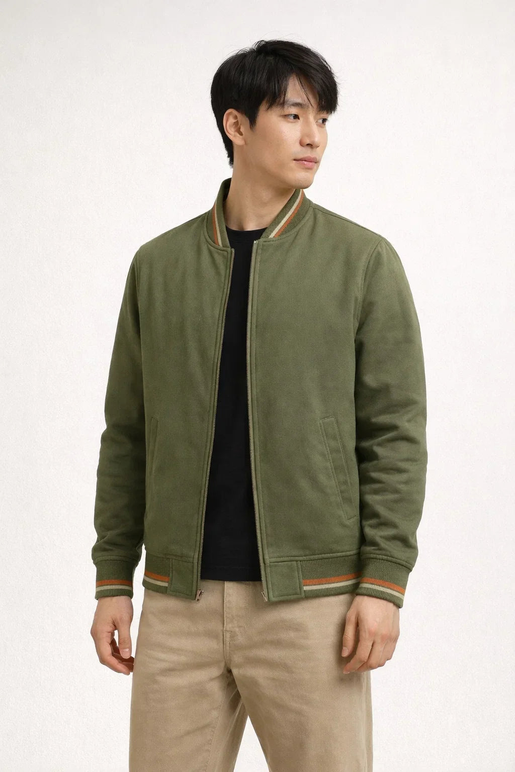 Giacca Bomber Uomo | Zip Integrale e Polsini a Coste