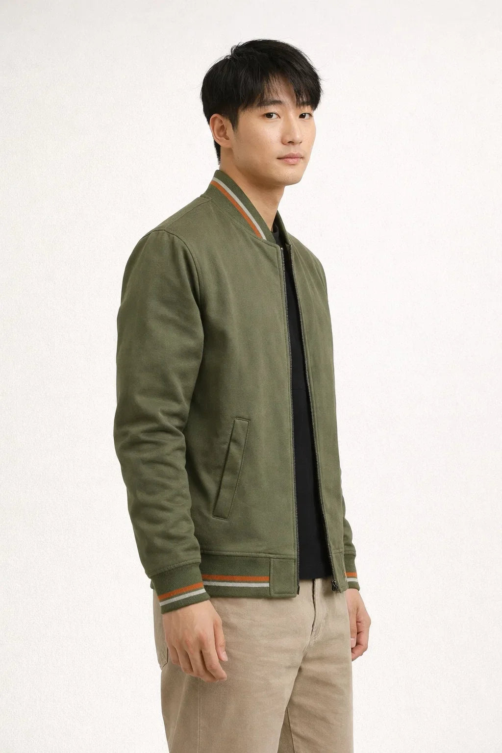 Giacca Bomber Uomo | Zip Integrale e Polsini a Coste